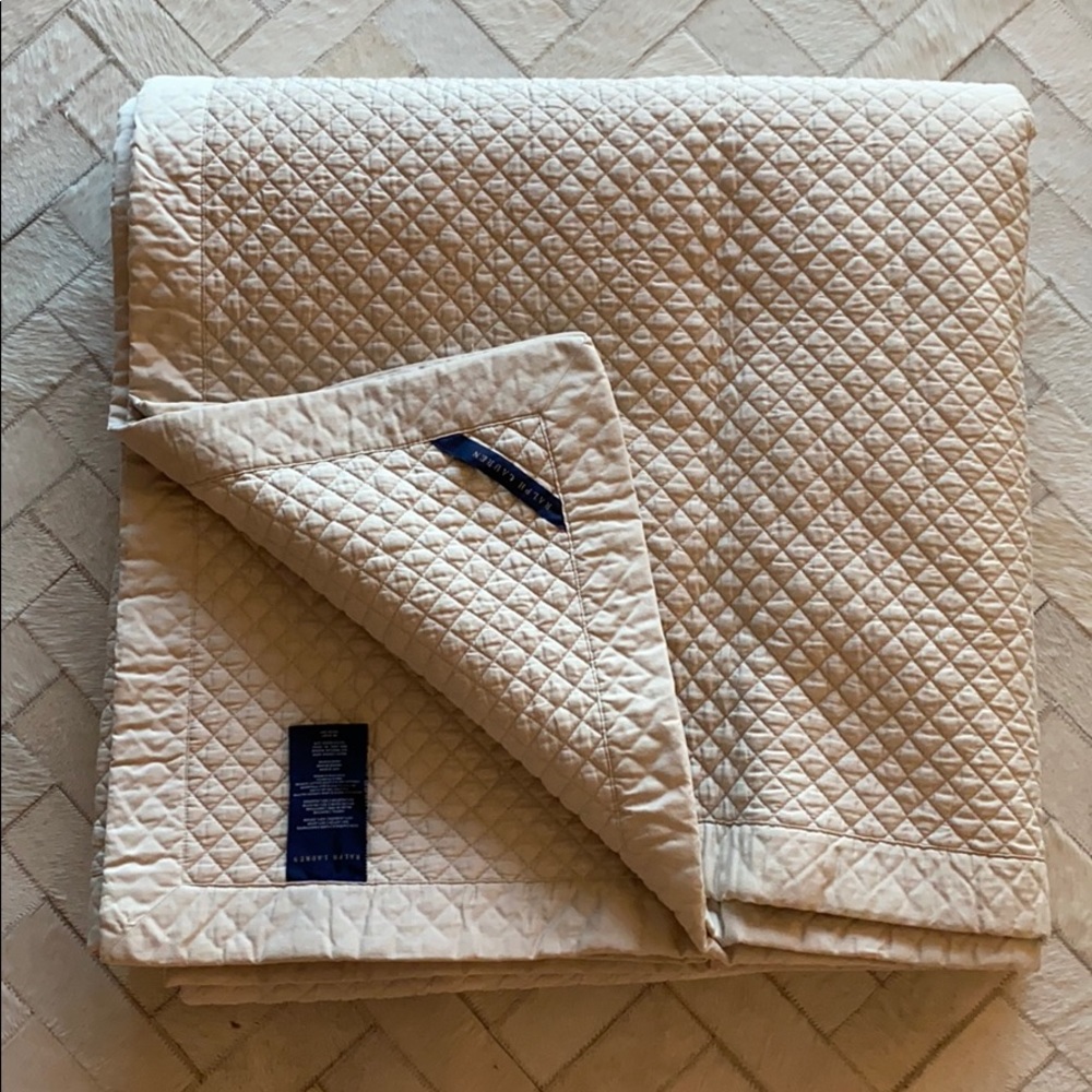 Ralph Lauren Argyle Sateen Quilt Coral Sand